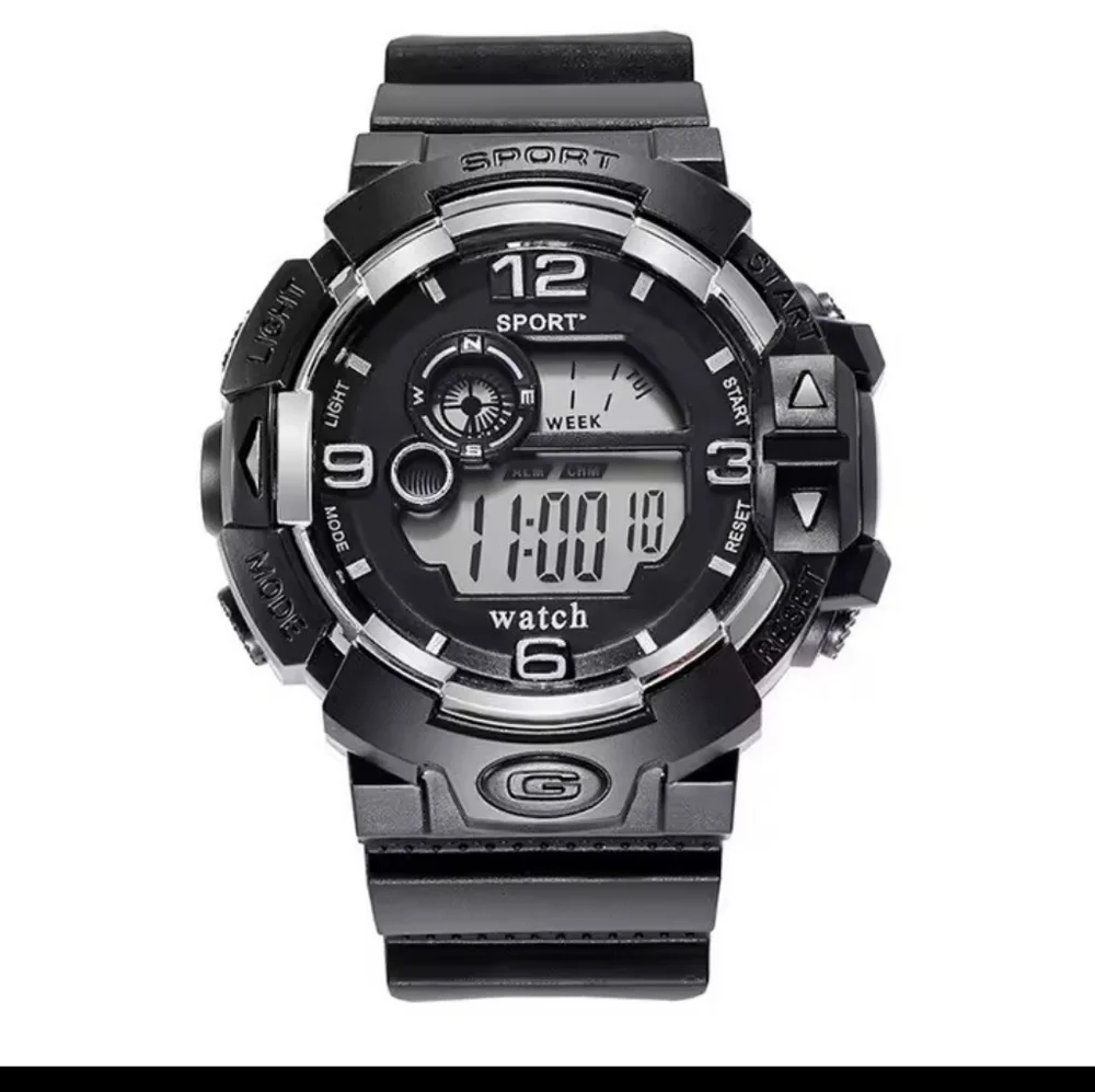 Men's Watch Military Sports Luminous Waterproof Black New F80‎